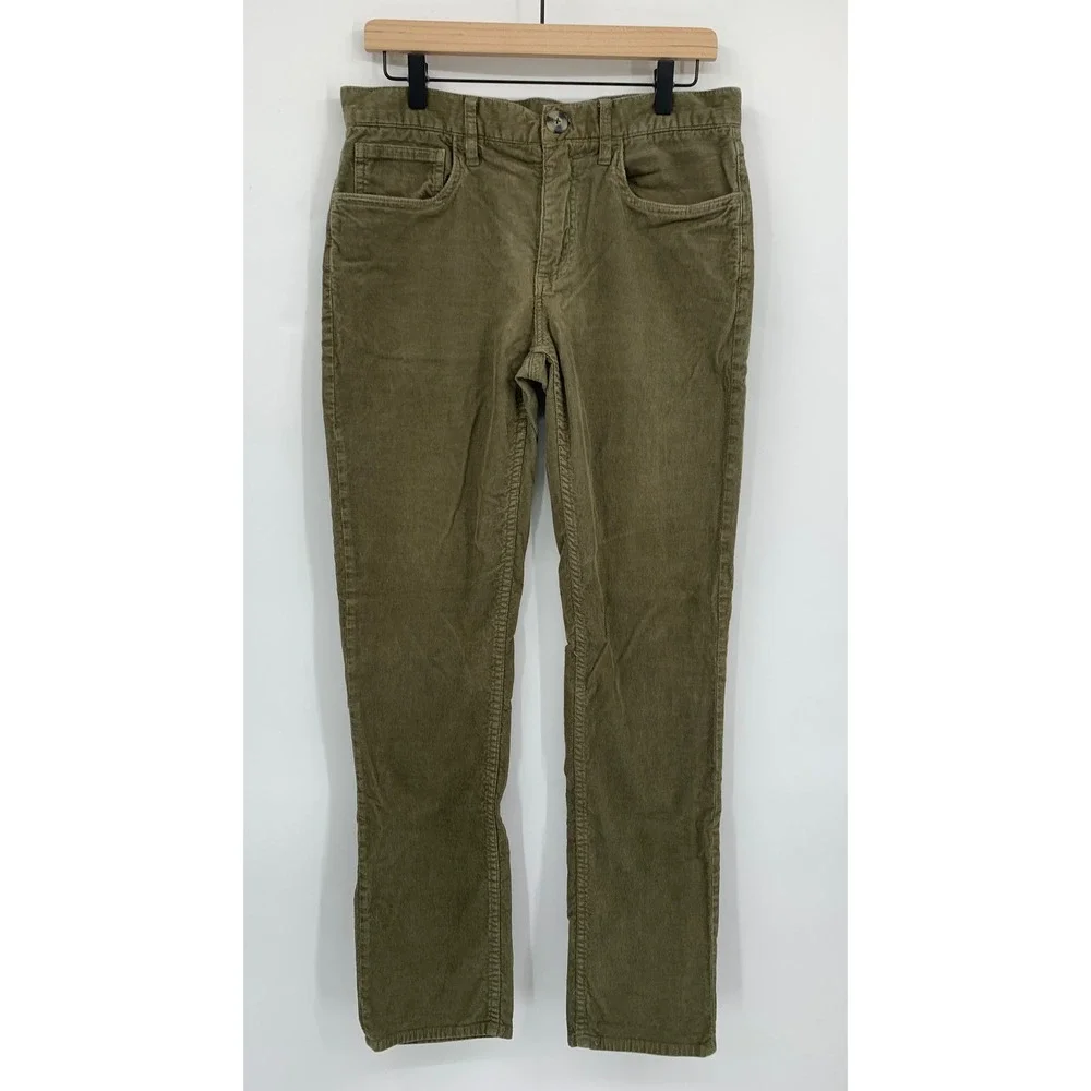 Brooks Brothers Corduroy Pants Mens 32x32 Green Slim Straight Preppy Fall